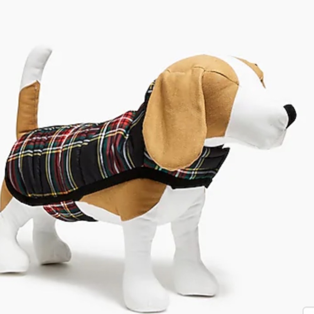J Crew Crewmutts Black Tartan Plaid Puffer Vest